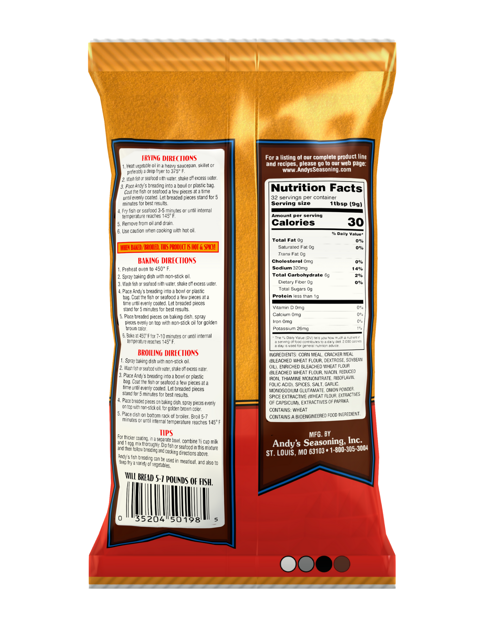 Andy's Cajun Fish Breading Back